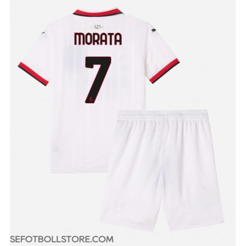 AC Milan Alvaro Morata #7 Replika babykläder Bortaställ Barn 2024-25 Kortärmad (+ korta byxor)